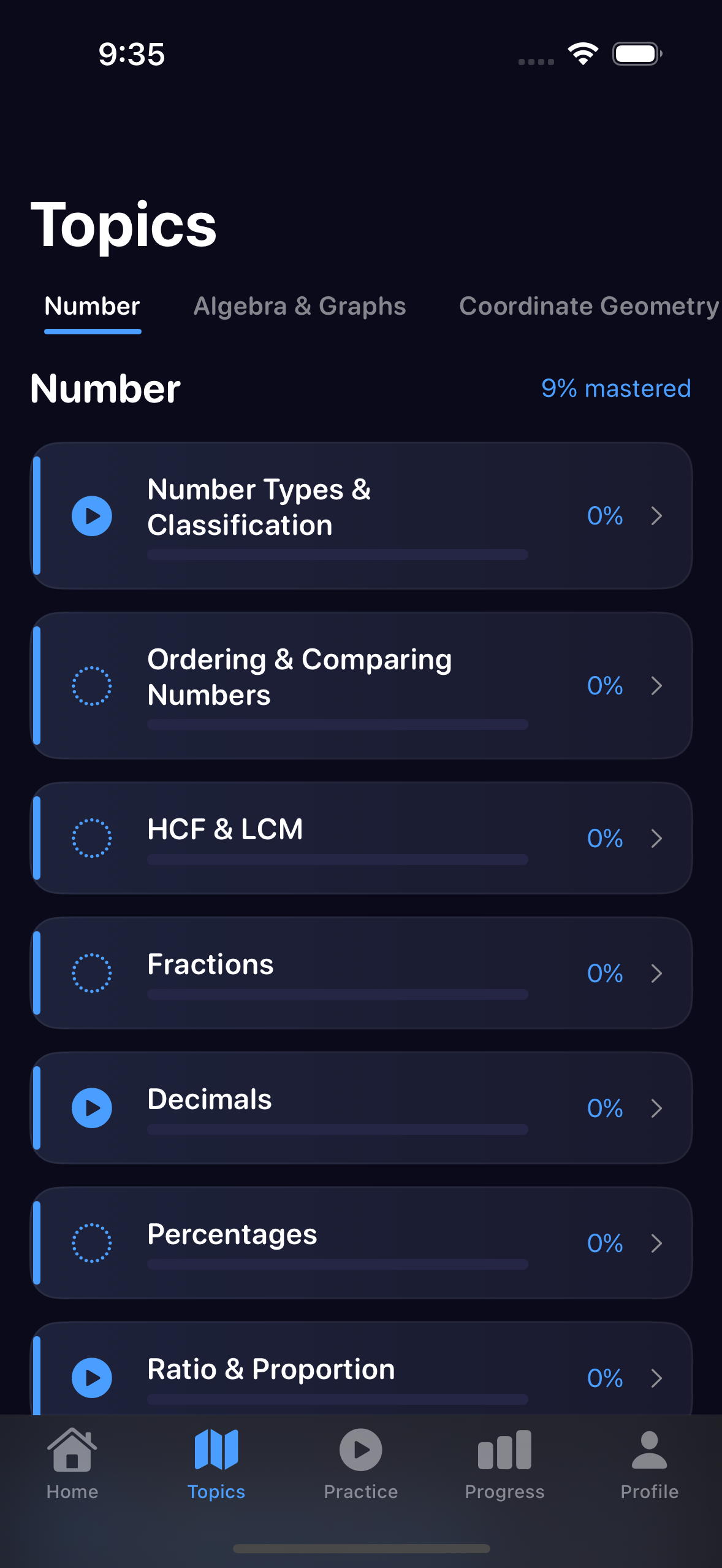 Interactive lesson with animations